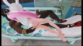 Second Life - Falara has some interracial fun at beach