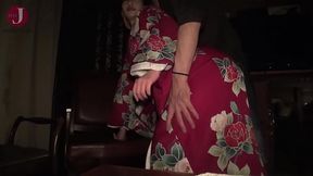 Perfect Japanese kimono girl gets a huge cumshot