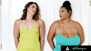 GIRLSWAY - Lesbian Strangers Sophia Burns & Ashlyn Peaks Hide Together From Weird Guy At Party