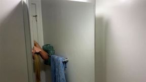 Crossdresser Fixing Messy Wig