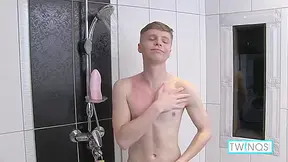 James Hard In Horny Boy Toy James Jerks Off His Hard Cock In The Shower!