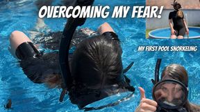 Overcoming Fear! First Time Pool Snorkeling in Wetsuit 4K