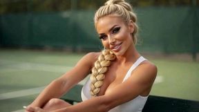 hot tennis babe teases perfect body on court - passionate sex after match ai generated