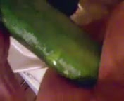 Stretching my butthole with big cucumber in homemade vid