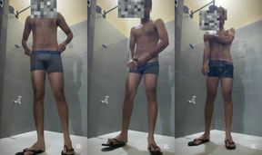 Charming Sri Lankan Guy Enjoys a Relaxing Bath After Work - Must See!
