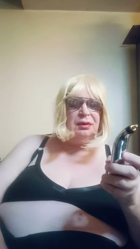 Part 2 - BBW TV plays with her nipples.