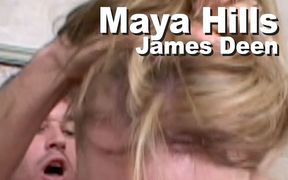 Maya Hills & James Deen throat fuck facial