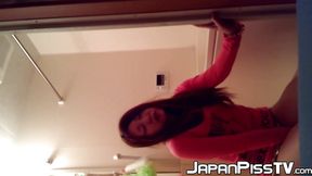 Shy Japanese babe urinates on floors several times