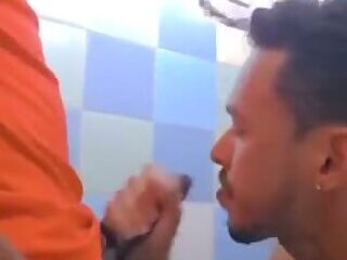 Se lo cogen en baño público
