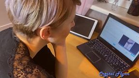 Russian milf with oily hands brings him to orgasm