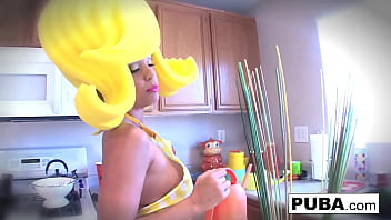 Surreal Kitchen dress up with Abigail and her giant cucumber