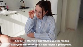 Hot Teacher Bent Over Desk & Fucked in Class by Stud