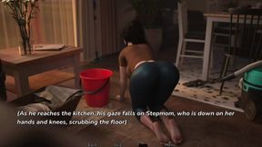 Unexpected Sex: Young Man With Stepmom & Stepsister