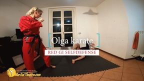 Olga karate red gi selfdefense