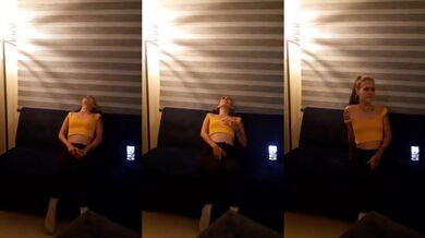 reacts to her vibrator