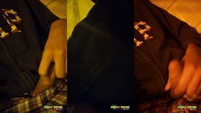 jerking off outside close up cum almost got caught - camilo brown