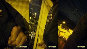 jerking off outside close up cum almost got caught - camilo brown