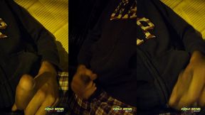 jerking off outside close up cum almost got caught - camilo brown