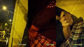 jerking off outside close up cum almost got caught - camilo brown