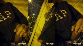 jerking off outside close up cum almost got caught - camilo brown