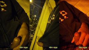 jerking off outside close up cum almost got caught - camilo brown