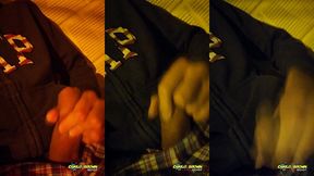 jerking off outside close up cum almost got caught - camilo brown