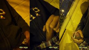 jerking off outside close up cum almost got caught - camilo brown