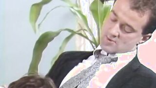 Ginger masturbates on couch while hubby fucks another man