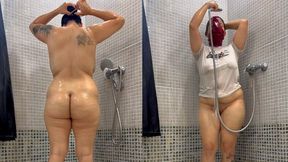 Curvy Latina: Wet Clothes, Shower, Shaving, and Panty Mask Fetish