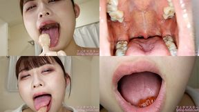 Misono Miizuhara - Showing inside cute girl&amp 039s mouth chewing gummy candys sucking fingers licking and sucking human doll and chewing dried sardines mout-182