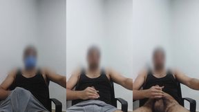 شاب مصرى فى العمل هايج فشخ بيطلع زبو ويقذف اللبن الساخن