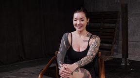 tattooed mag numb has her breasts bound and cunt stretched wide for hard floor fisting