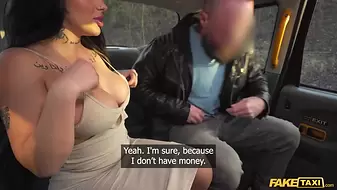 Sex Taxi - Big tits teen goth Sexy Nala pays with sex fast hard fuck rough sex sloppy blowjob