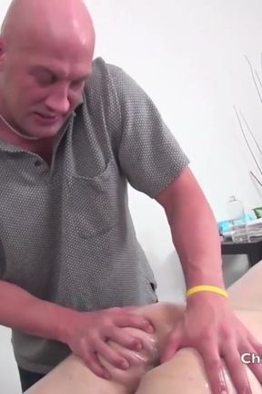 Colored hair tgirl gets fucked bareback after a massage