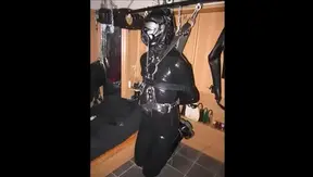 Chained in Shiny Black Latex: Dom Commands Total Control Over Sub — Hardcore Gay BDSM 18+