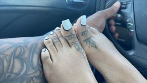 “car feet on my arm”