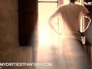 A hot and dirty farmer using his scarecrow for blowjobs and anal pleasure