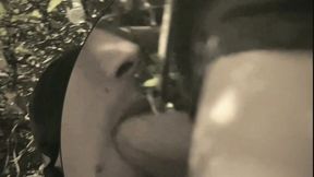 amateur boy catches guy hiding and jerking off on the street... spies on him, walks over and sucks his thick cock