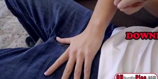 Hot teen stepsis scores on Justin Hunt's big dick