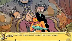 Princess Jasmine Takes Genies Thick Cock for Steamy Ride in Forbidden Oasis
