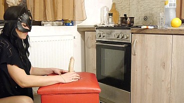 Dirty JOI, Dildo Ride & Intense Squirt in the Kitchen