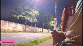 Risky Handjob on the Street in Naughty with an Eye on Erection!