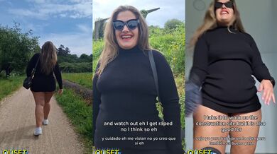 Ouset’s thick hips gleam as she struts through the woods