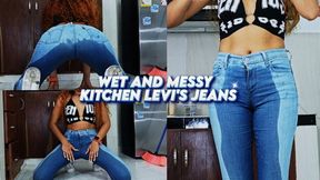 WET AND MESSY KITCHEN LEVI'S JEANS