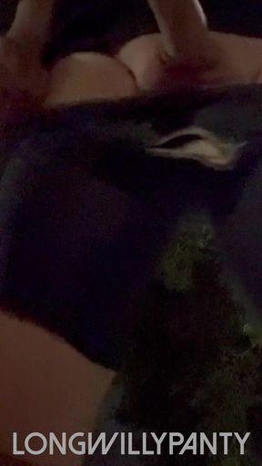 Straight uncut guy exposes his dick in public