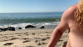 stepmom on vacation seduces stepson on the beach (pov) - erin electra