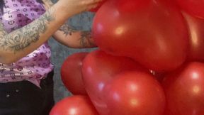 more pop red hearts balloons