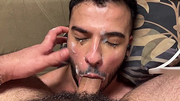 I GOT MY COCK REALLY HARD AND CUM ALL OVER HIS FACE - Vincent and Vitor