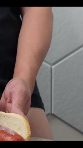 Delicious Hotdog with My Cum Sauce