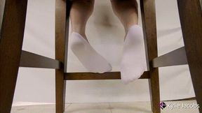 Thin Socks Foot Play Under Chair - Kylie Jacobsx - WMV 1080p HD